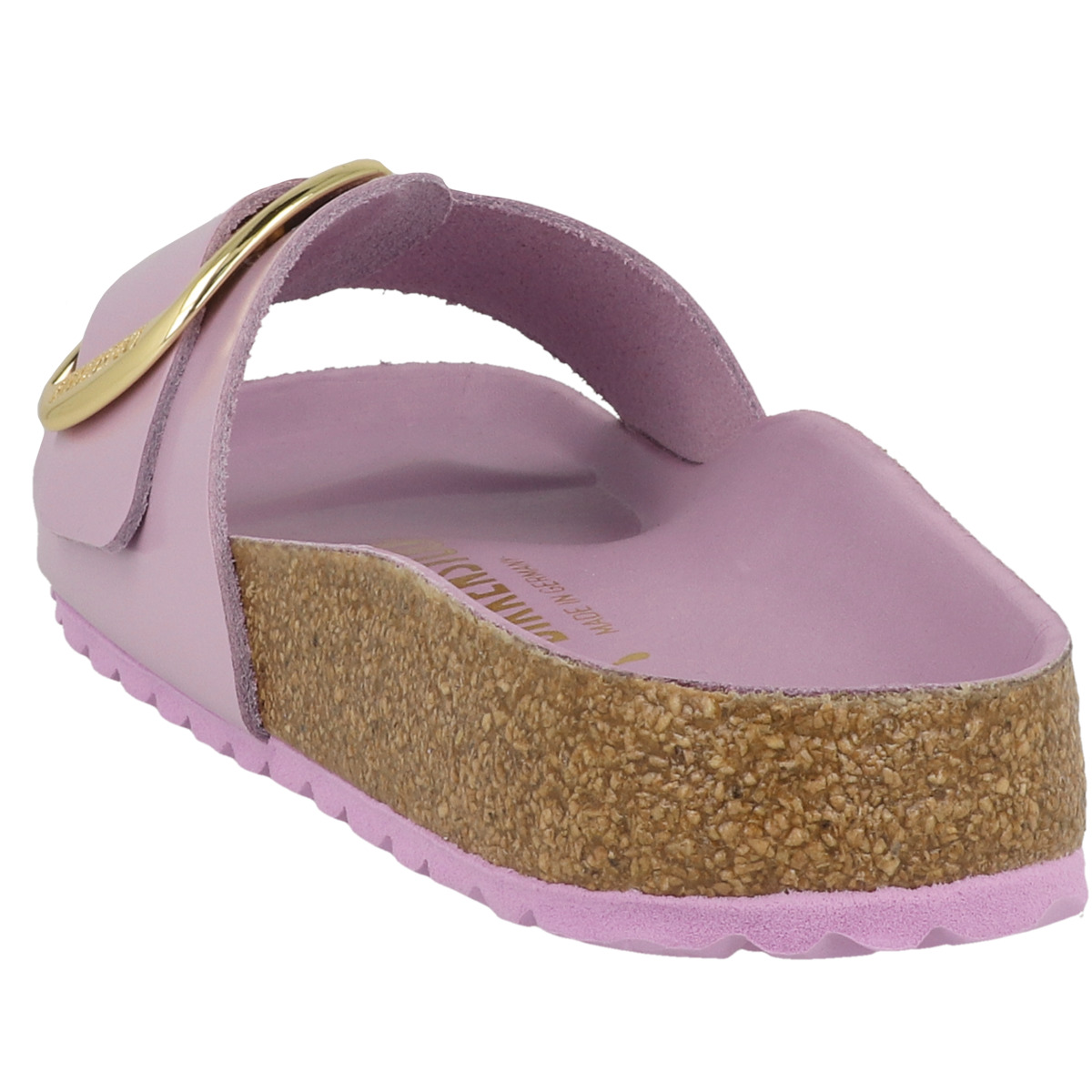 Birkenstock Madrid Big Buckle Gold Naturleder Lack Sandale schmal lila