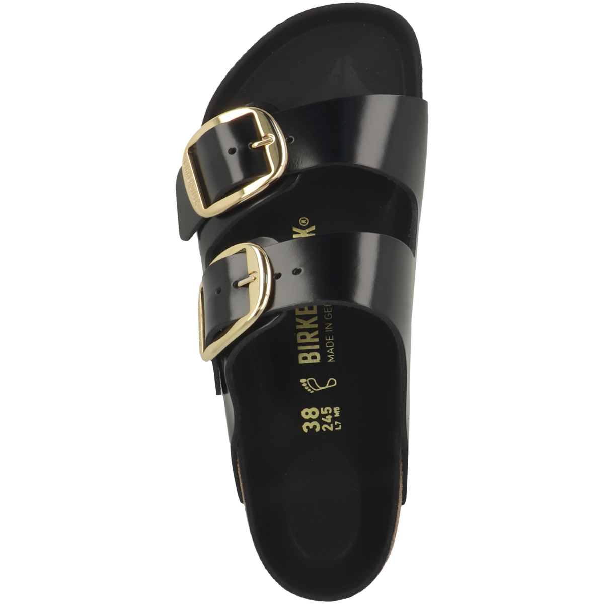 Birkenstock Arizona Big Buckle Naturleder Lack Sandale normal schwarz