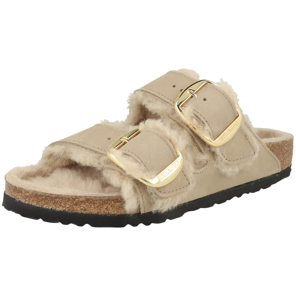 Birkenstock Arizona Big Buckle Lammfell geöltes Nubukleder Sandale normal dunkelbraun