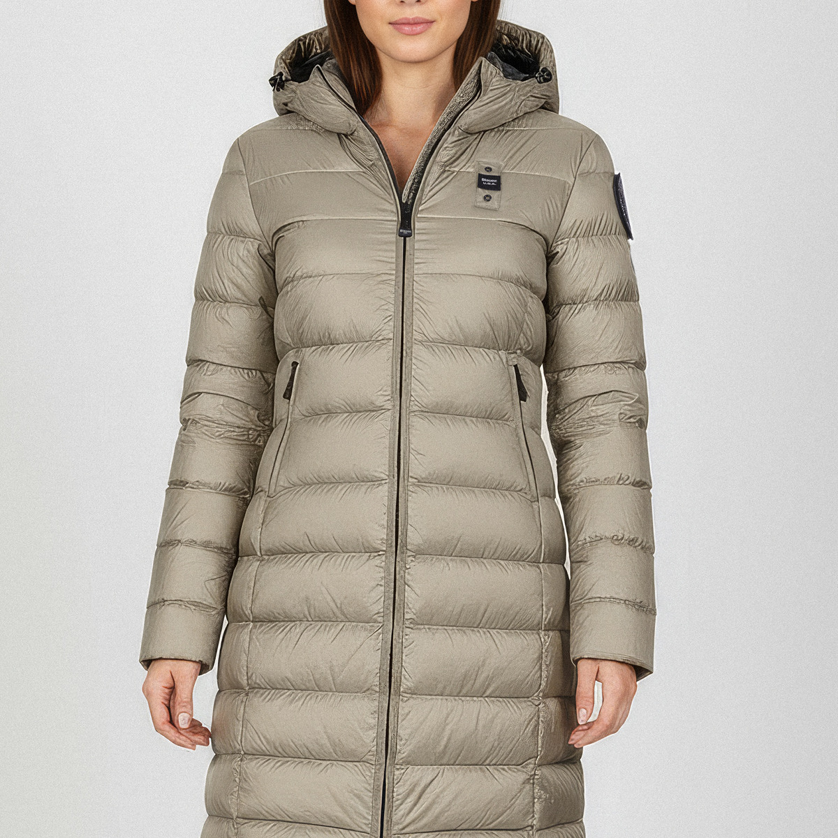 Blauer Agnes Daunenjacke grau