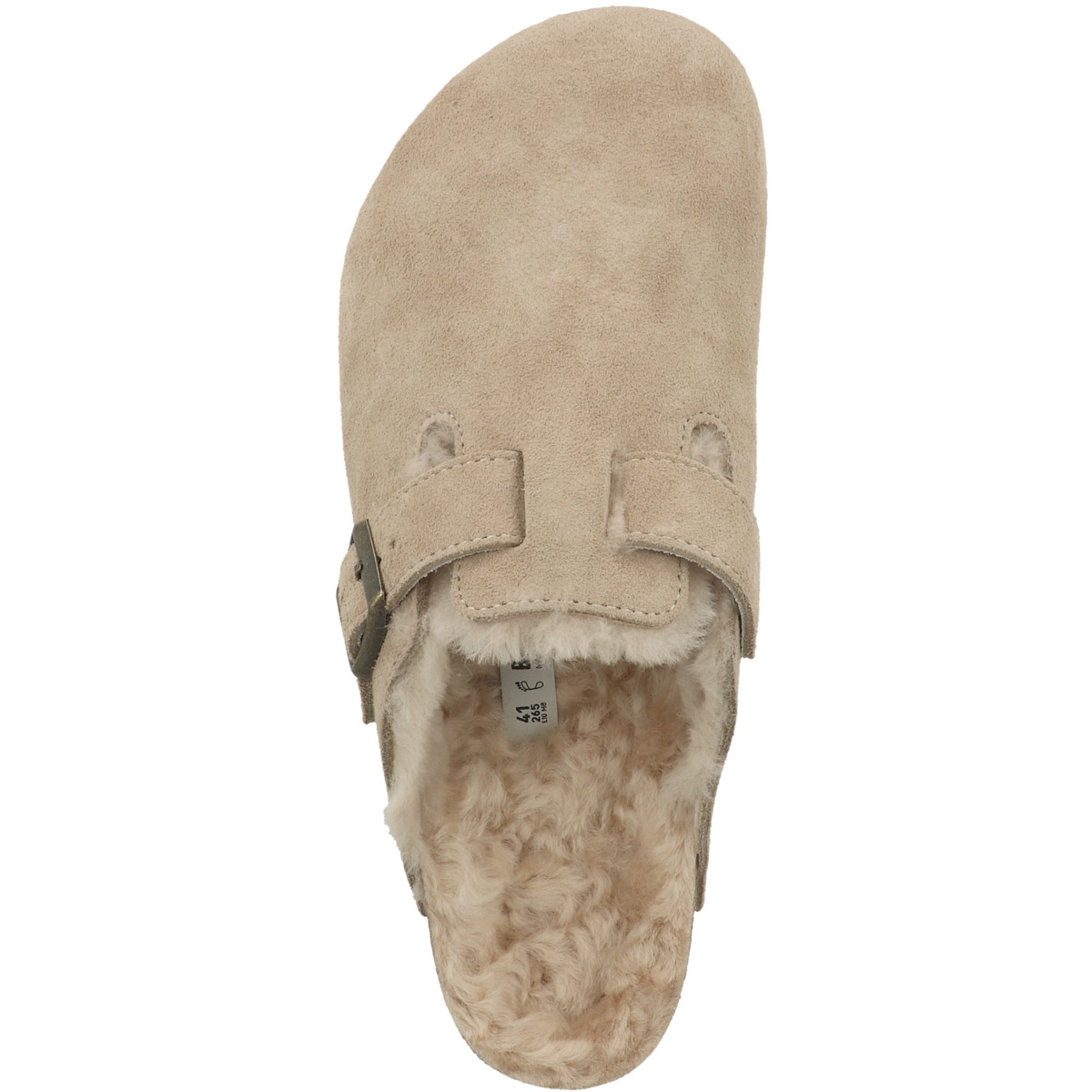 Birkenstock Boston Lammfell Veloursleder Clogs normal beige