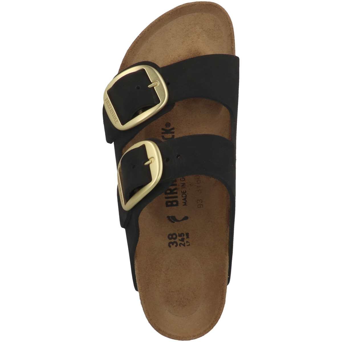 Birkenstock Arizona Big Buckle Nubukleder Sandale schmal schwarz