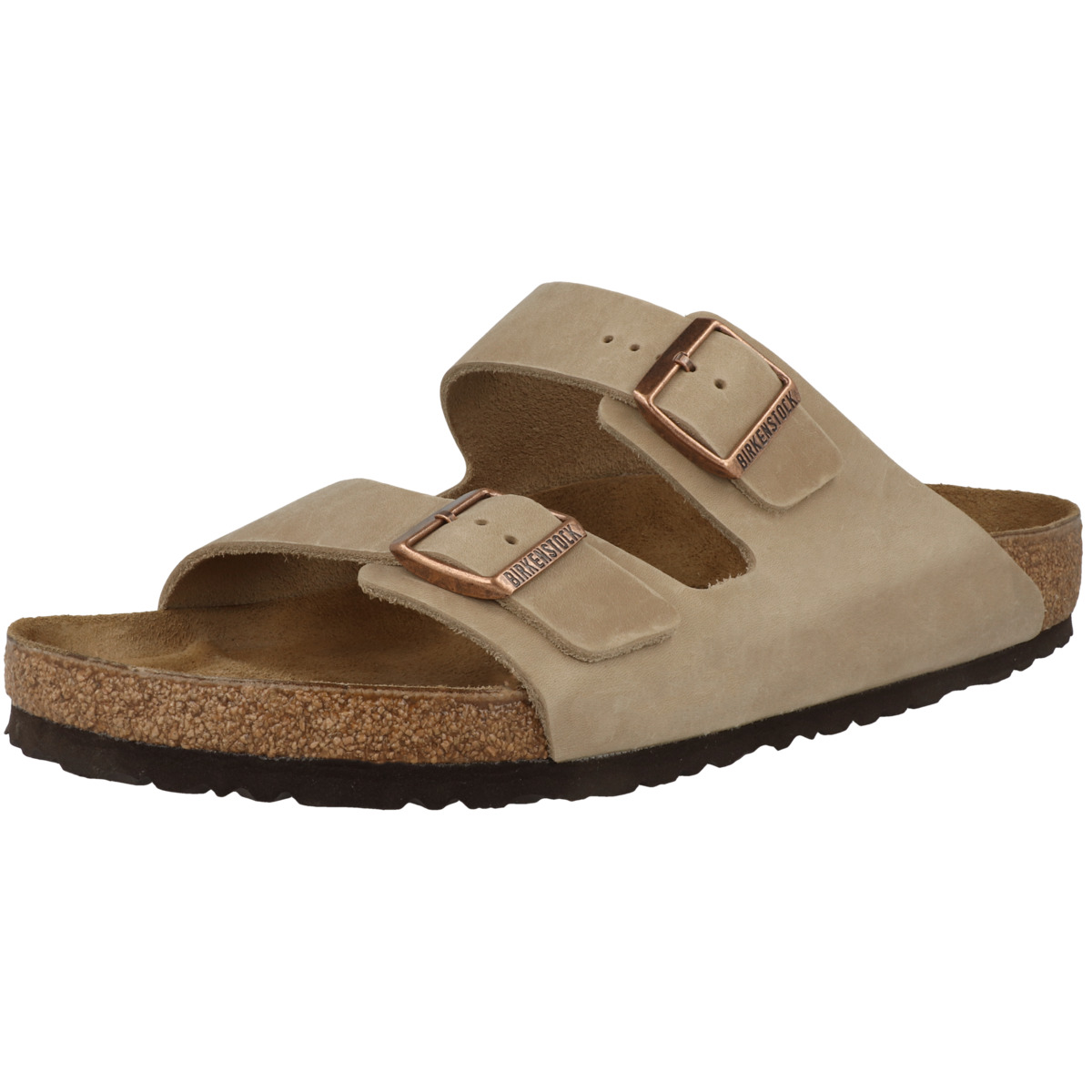 Birkenstock Arizona geöltes Nubukleder Sandale normal hellbraun