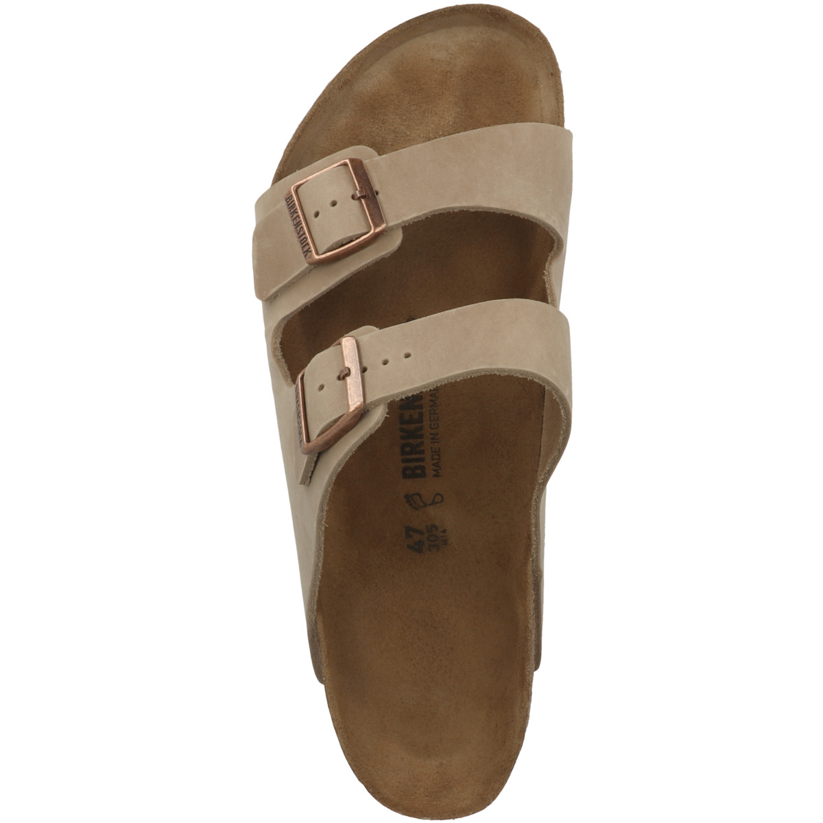 Birkenstock Arizona geöltes Nubukleder Sandale normal hellbraun