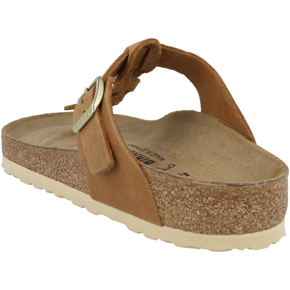 Birkenstock Gizeh Braided geöltes Nubukleder Zehensandale normal braun