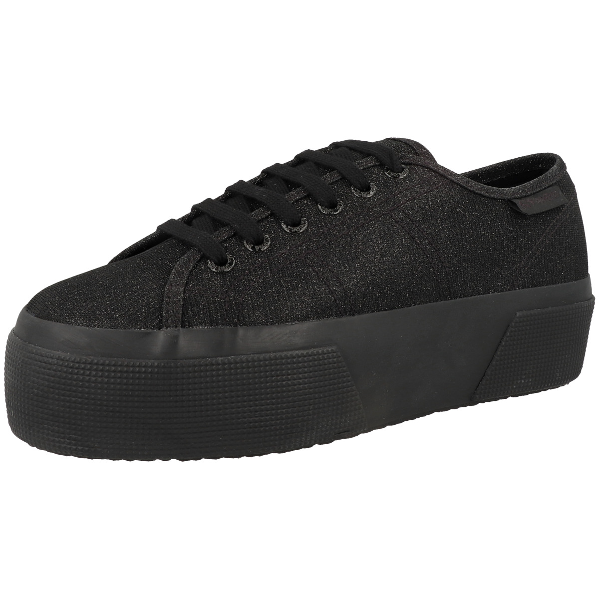 Superga 3790 Platform Jersey Lame Legg Sneaker low schwarz
