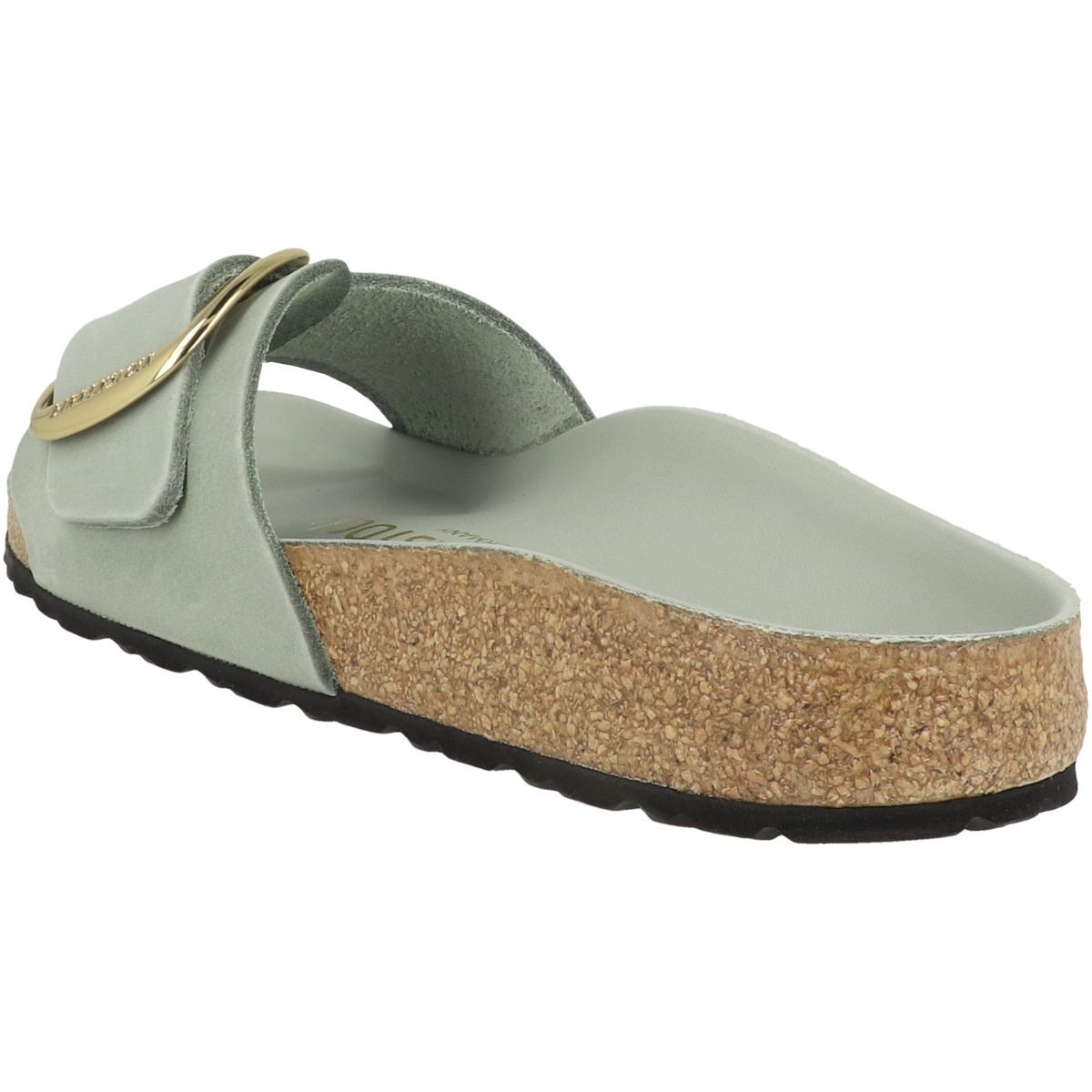 Birkenstock Madrid Big Buckle geöltes Nubukleder Sandale schmal hellgruen